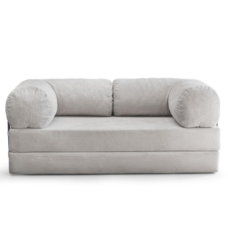 SCHLAFSOFA MUNO Veloursstoff in Grau - Grau, Kunststoff/Textil (200/86/100cm) - Idohome