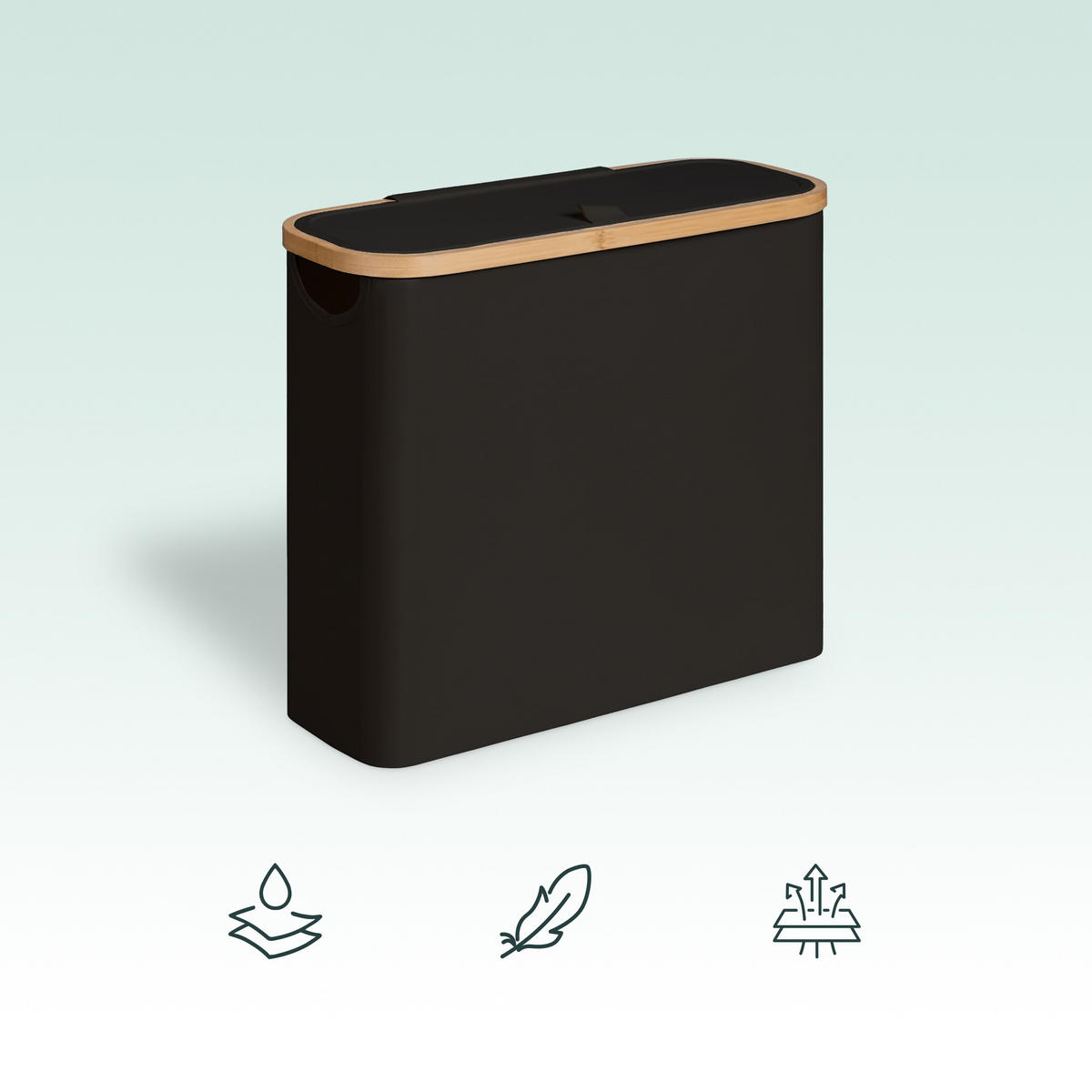 TOILETTENPAPIER-AUFBEWAHRUNG - Schwarz, Holz/Textil (43/38/17cm) - Relaxdays