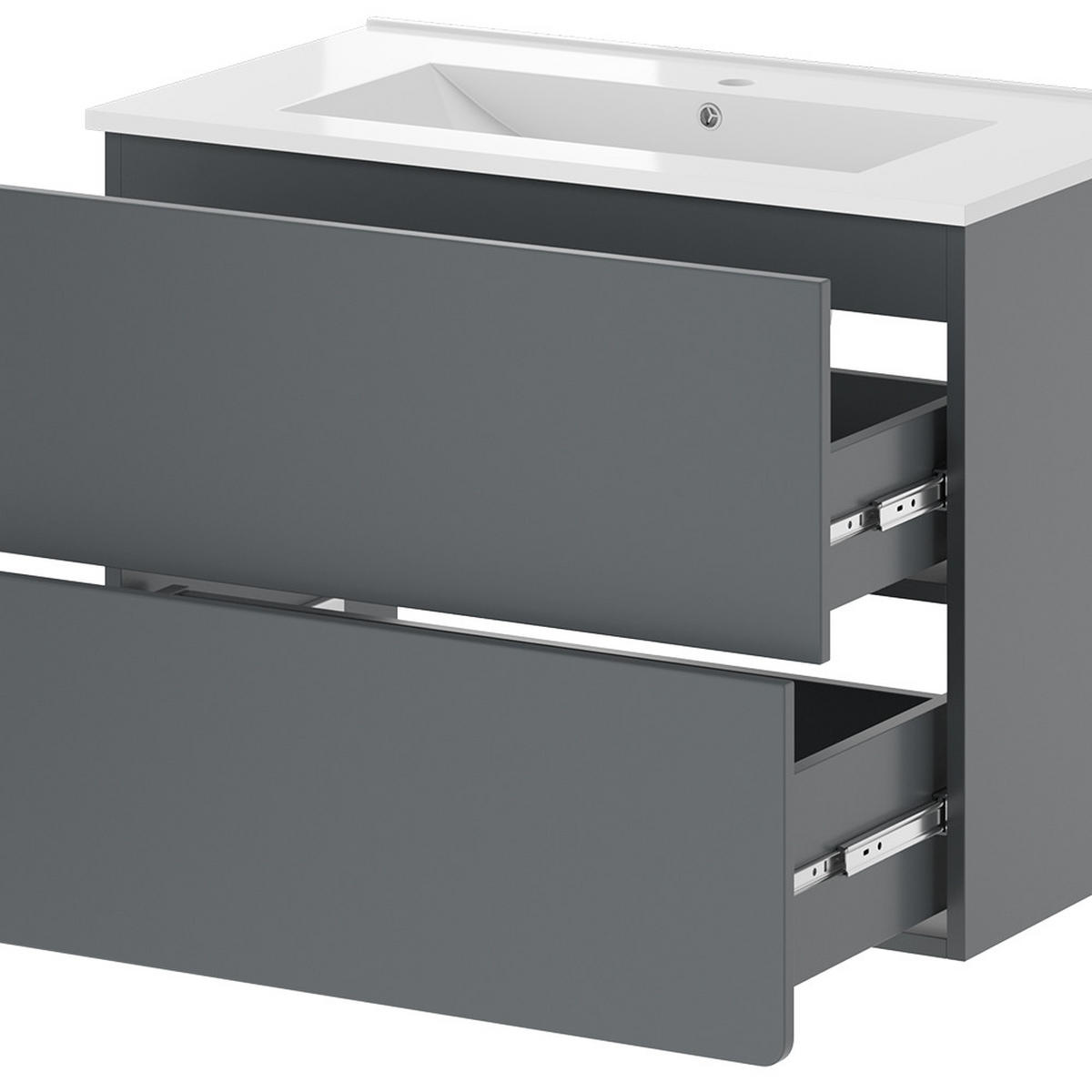 WASCHTISCHKOMBI Izan, Grau, 2 Teile - Grau, Holzwerkstoff (80/59.3/46cm) - Vicco