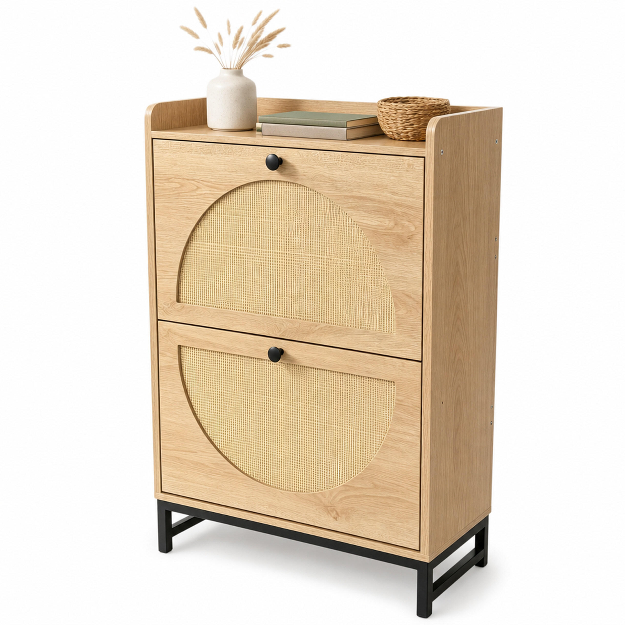 Relaxdays Schuhschrank Hellbraun 60x90x24 cm