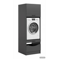WASCHMASCHINENSCHRANK FREE (B/H/T: ca. 66/195/68 cm) in anthrazit/anthrazit - Anthrazit, Holzwerkstoff (66/195/68cm) - Homes & Jones