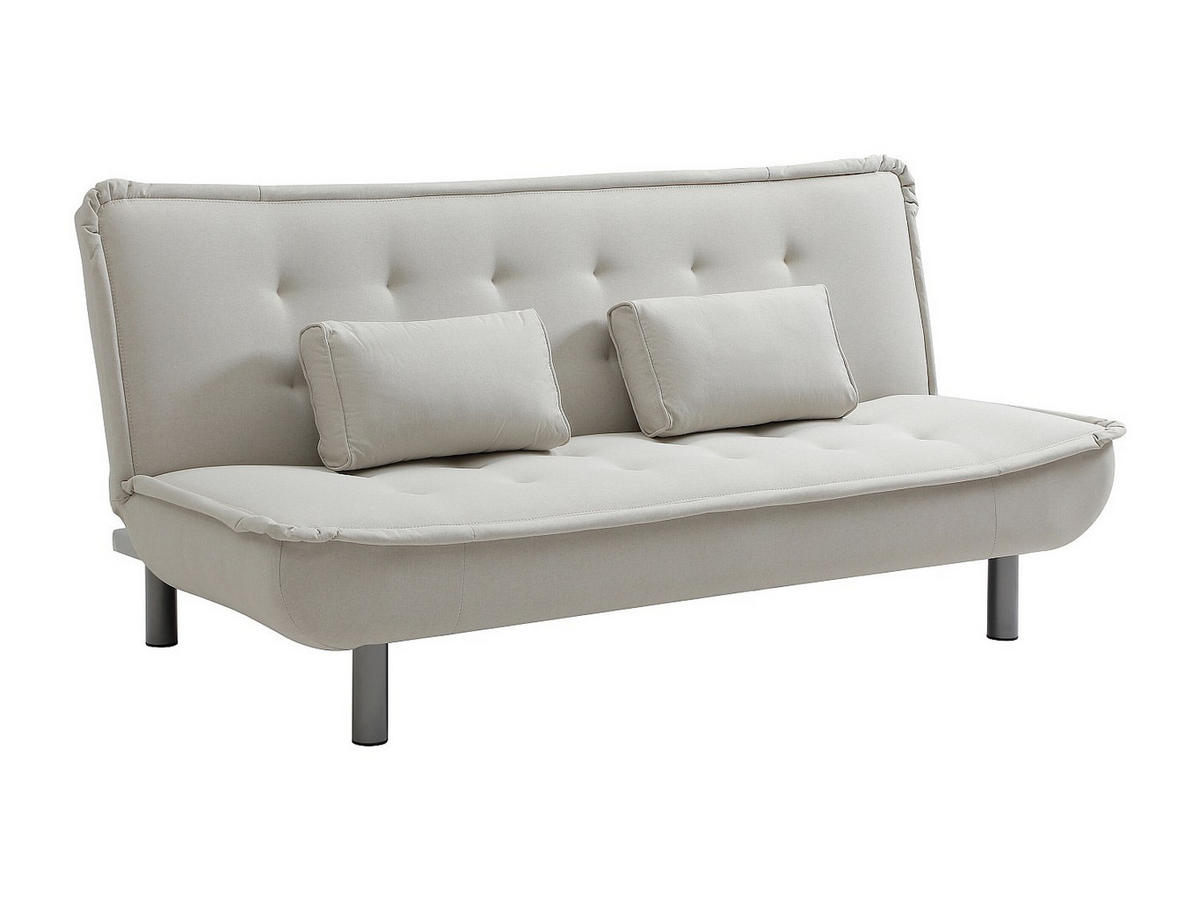 SCHLAFSOFA - 3 Personen - stoff - beige Mishan - Beige, Textil/Metall (190/89/96cm) - Vente-Unique