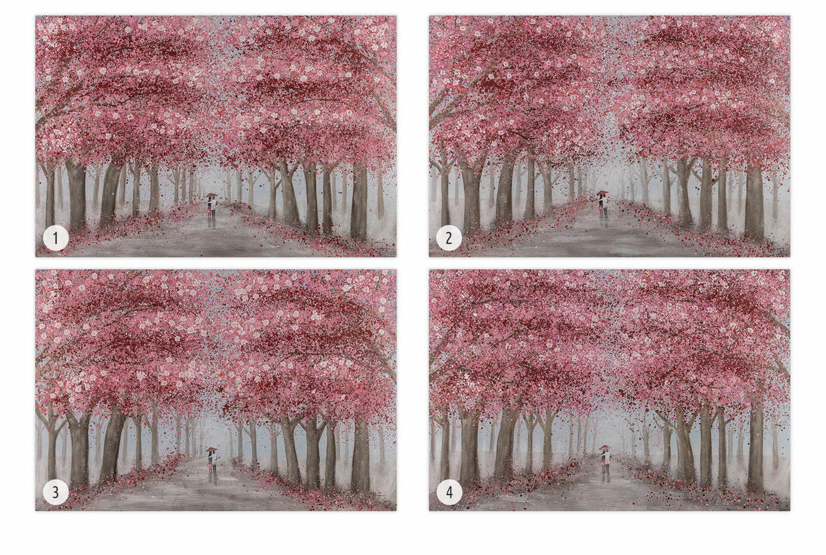 ÖLGEMÄLDE 120/80 cm - Pink, Holz/Textil (2.3/80cm) - KUNSTLOFT