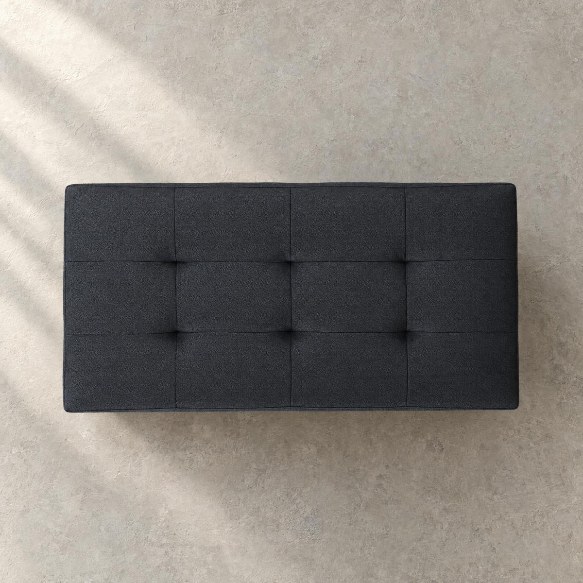 POLSTERHOCKER mit Stauraum rechteckig 76/38/38 cm - Schwarz, Textil (38/38/76cm) - SCENA LIVING