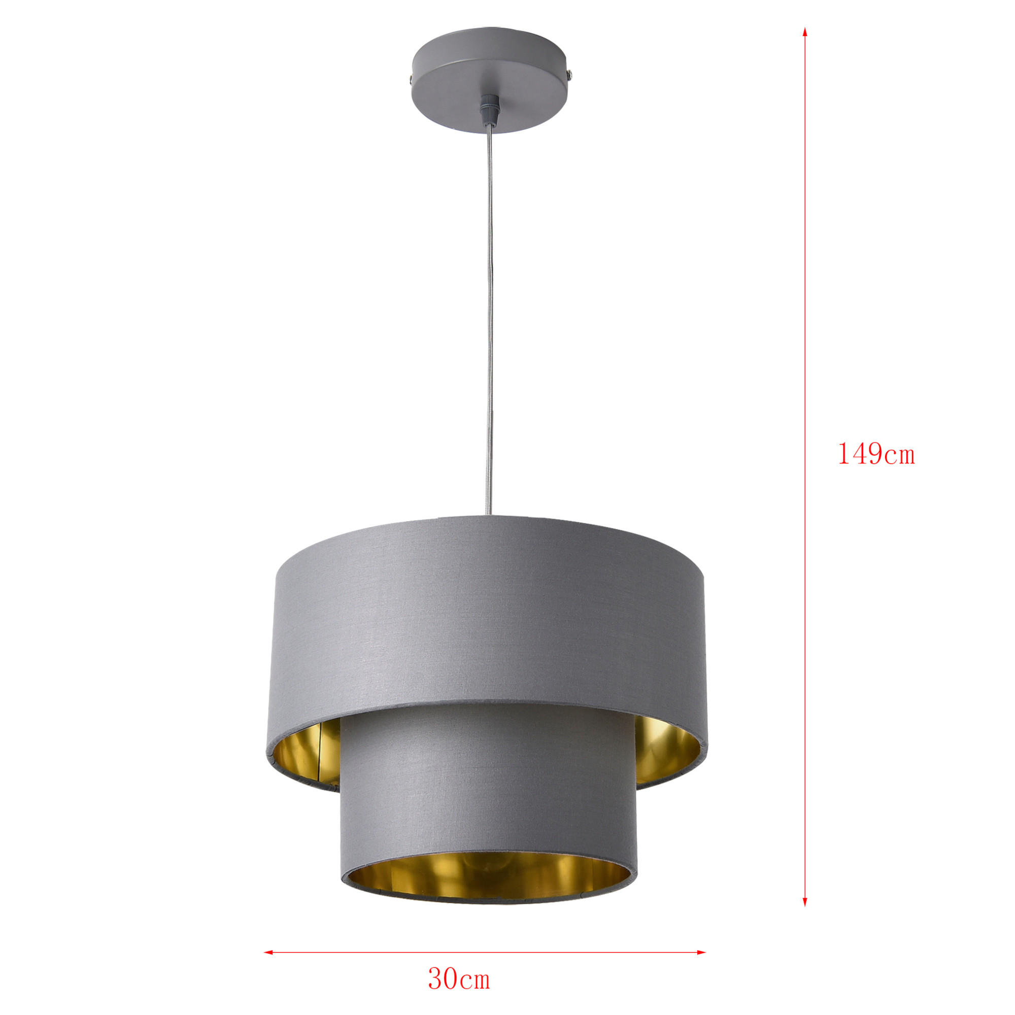 HÄNGELEUCHTE Lopar - Grau, Metall (30/30/149cm) - lux.pro