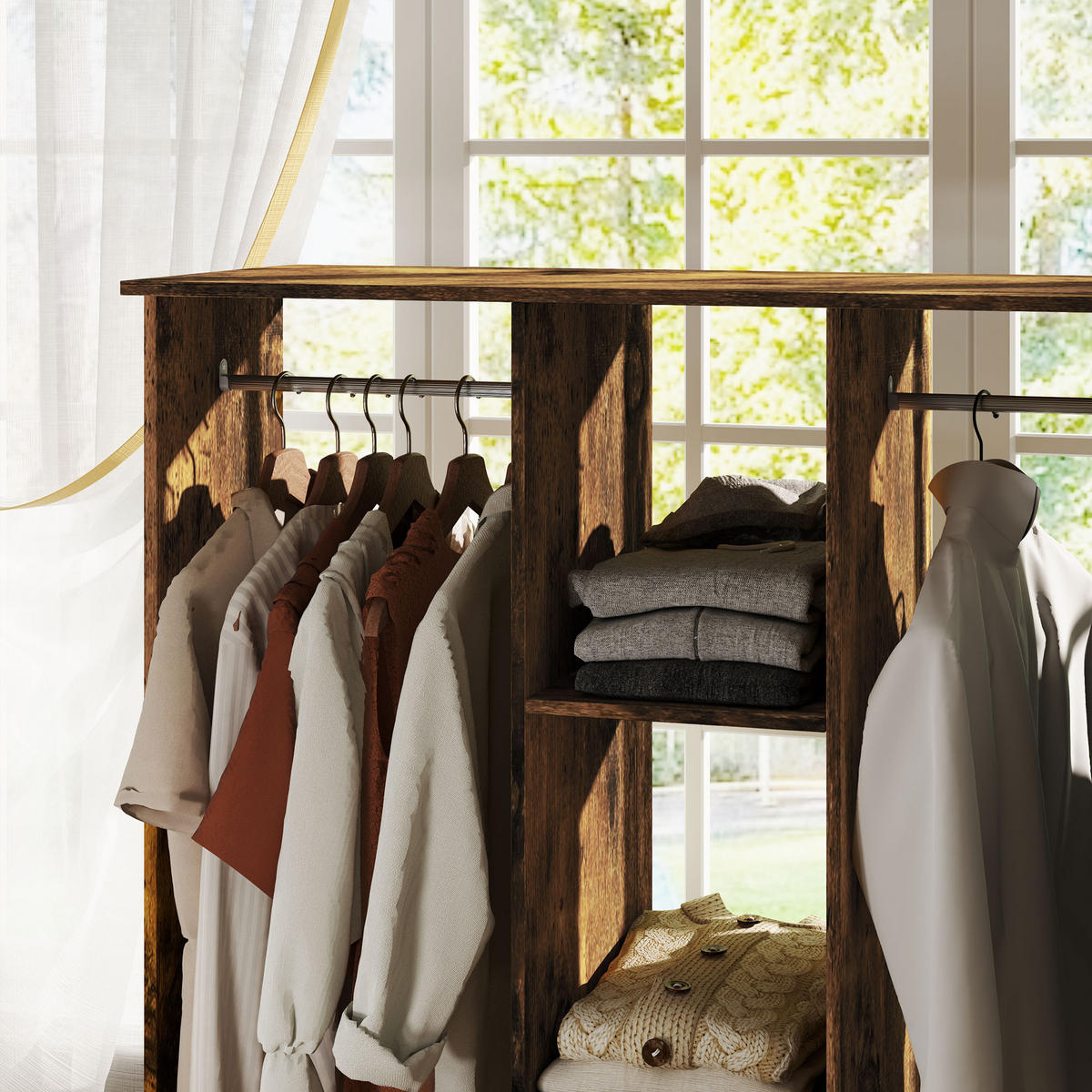 KLEIDERSCHRANK DE-17191 Braun - Braun, Holzwerkstoff (40/128/120cm) - ComfortXL