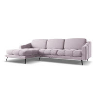 ECKSOFA Links Samt Stoff Violett - Lila/Flieder, Textil/Metall (160/264cm) - Makamii
