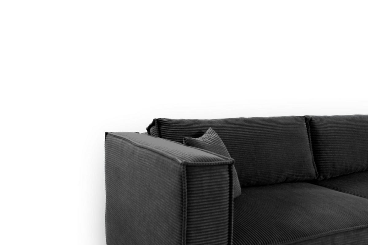ECKSOFA mit Schlaffunktion Cord Schwarz - Schwarz, Textil (245/148cm) - Furnisell