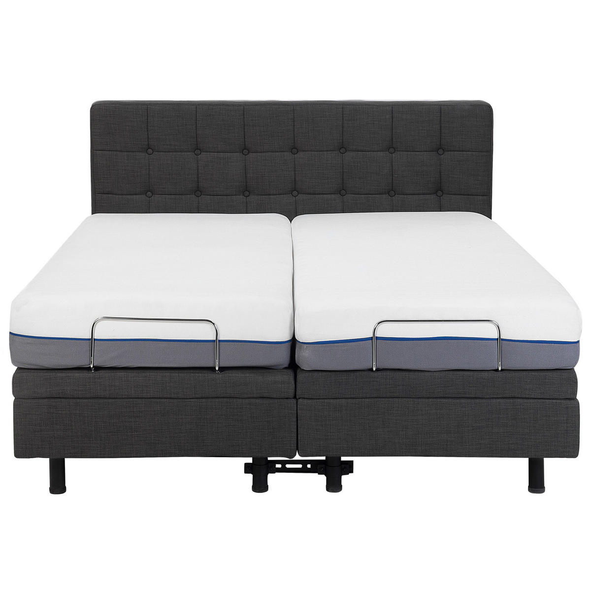 PAT TAPIȚAT 180/200cm gri închis Duke - gri închis, material textil (180/200cm) - Beliani