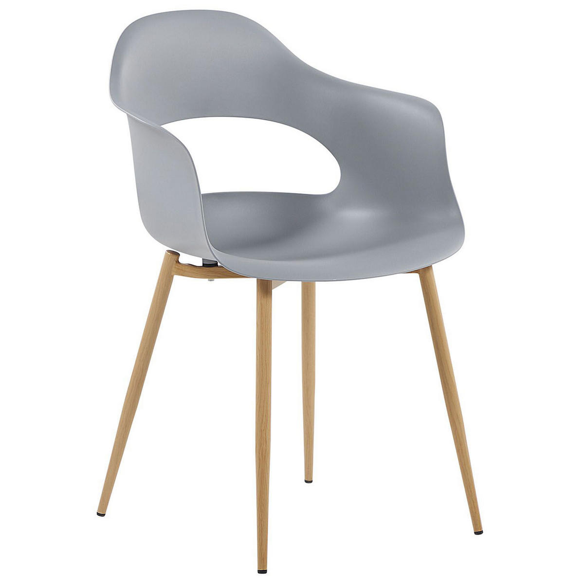 ESSZIMMERSTUHL 2er-Set Kunststoff Grau Utica - Grau, Kunststoff/Metall (54/81/47cm) - Beliani