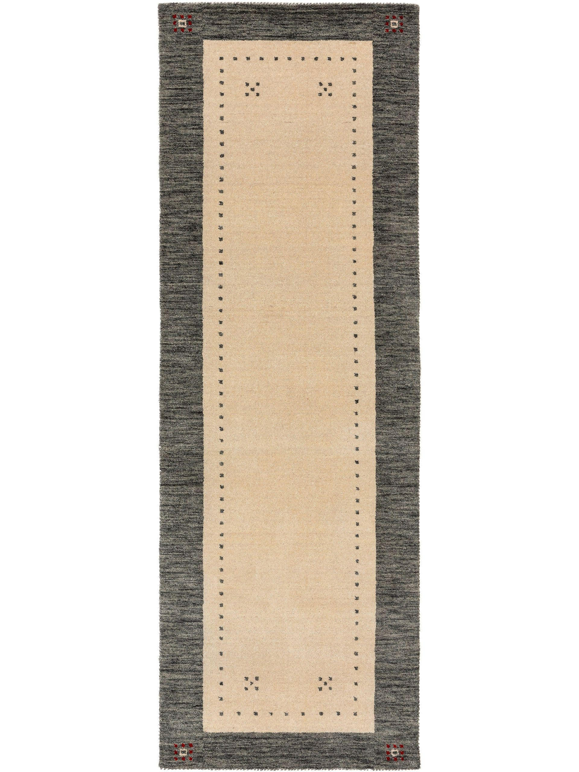 WOLLTEPPICH-LÄUFER Jamal Beige/Grau 80x300 cm - Beige, Textil (80/300cm) - benuta Nest