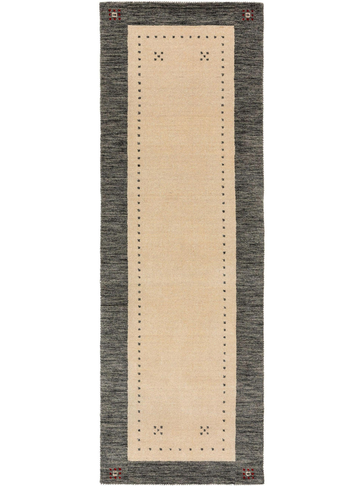 WOLLTEPPICH-LÄUFER Jamal Beige/Grau 80x250 cm - Beige, Textil (80/250cm) - benuta Nest
