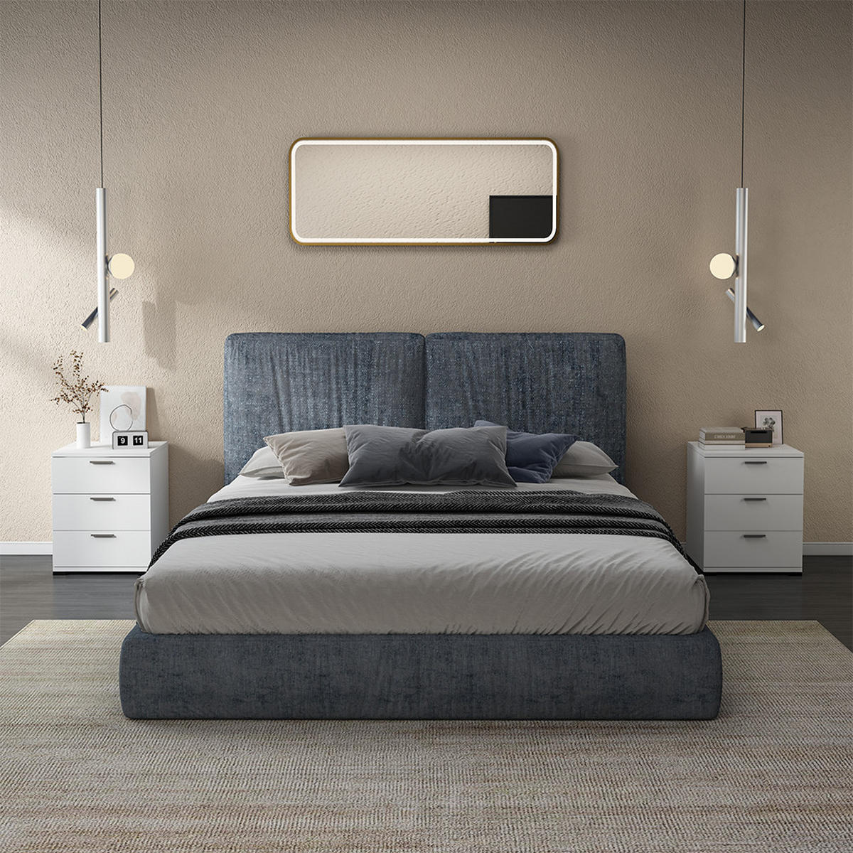 NACHTTISCH Marseille Weiß 46.2 x 60 cm - Weiß, Holzwerkstoff (46.2/60/42cm) - Vicco