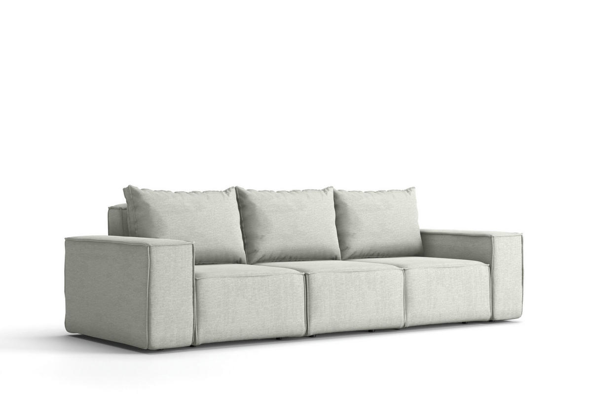 GARTENSOFA 3-Sitzer Für Den Garten SONNE Hellgrau - Hellgrau, Holz (245/73/88cm) - Kaiser Möbel