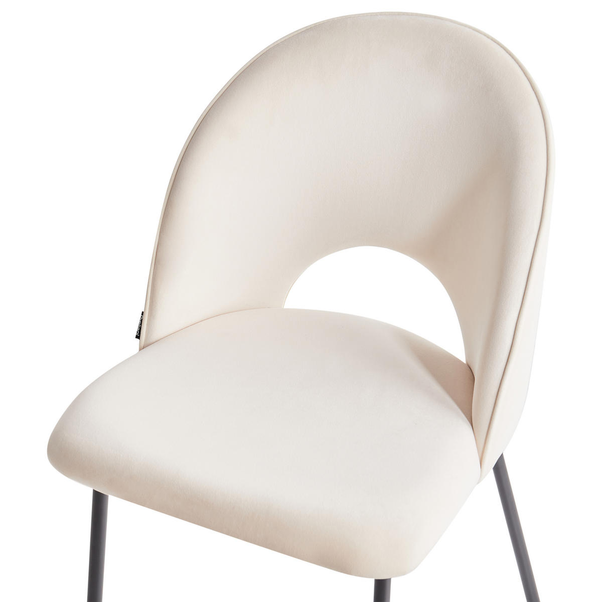 STUHL 2er-Set Samtstoff Beige Covelo - Beige, Textil/Metall (46/84/45cm) - Beliani