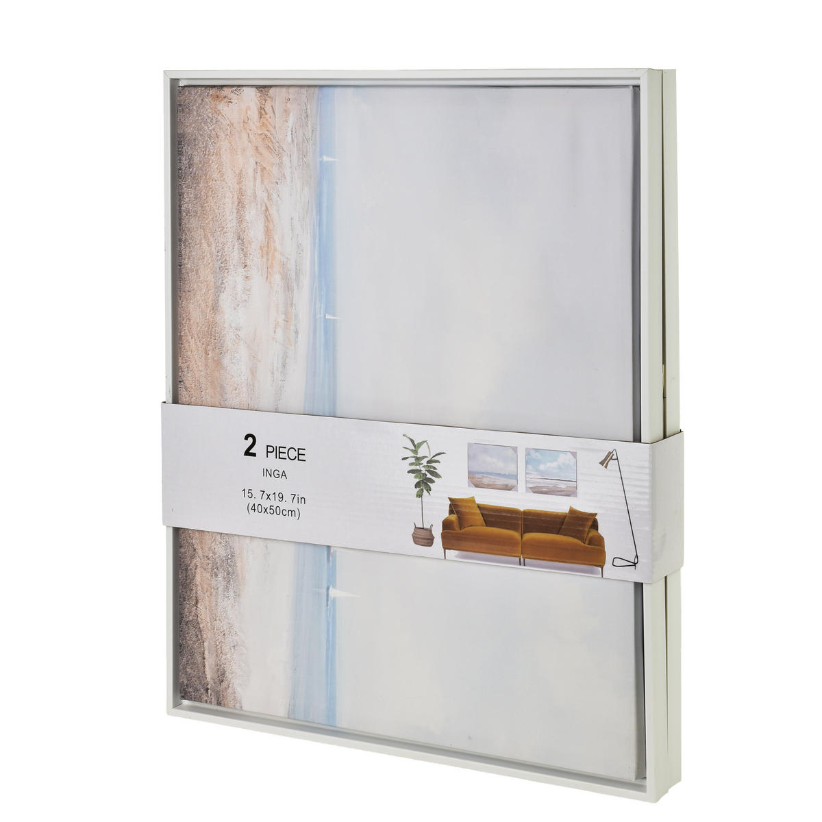 BILD Inga 2er Set 40/3/50 cm Kunstoff - Blau, Kunststoff (40/50cm) - Mondex