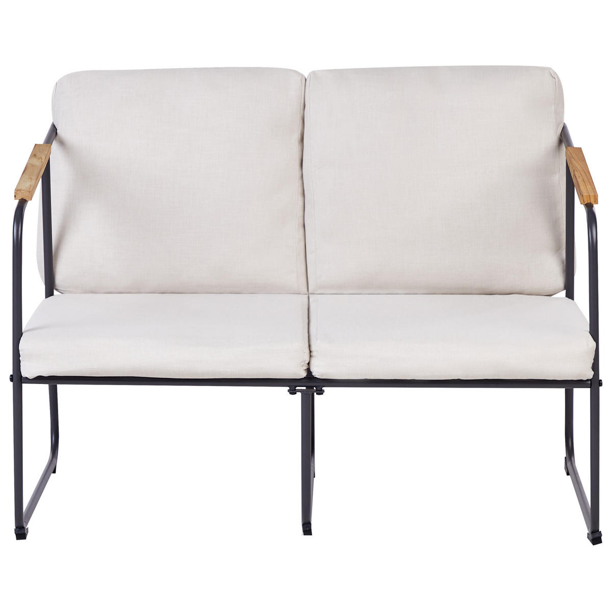 LOUNGE-SET 4-sitzer Stahl Helles Beige Vezzana - Hellbraun/Beige, Metall - Beliani