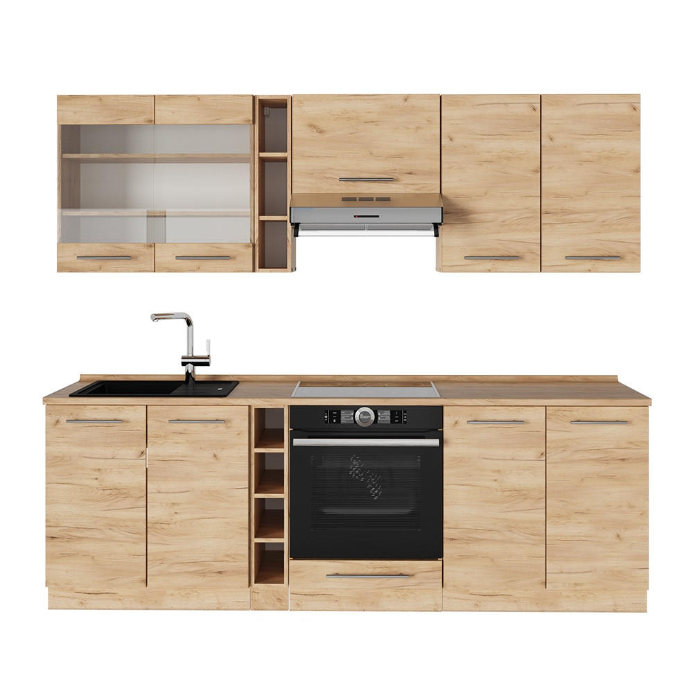 KUHINJSKI BLOK Fame-Line Hrast zlatnog tona 235 cm , RP Hrast - hrast medunac, drvni materijal (235/81.6/60cm) - Vicco