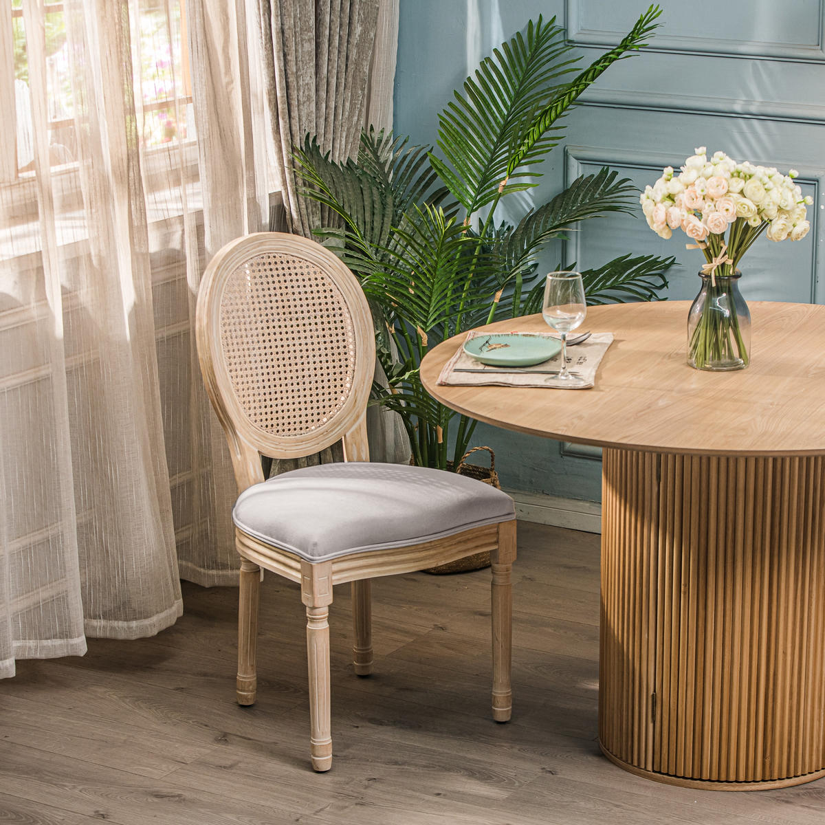 STUHL 2er-Set Holz Grau - Grau, Holz (50/95/58cm) - Nordlys