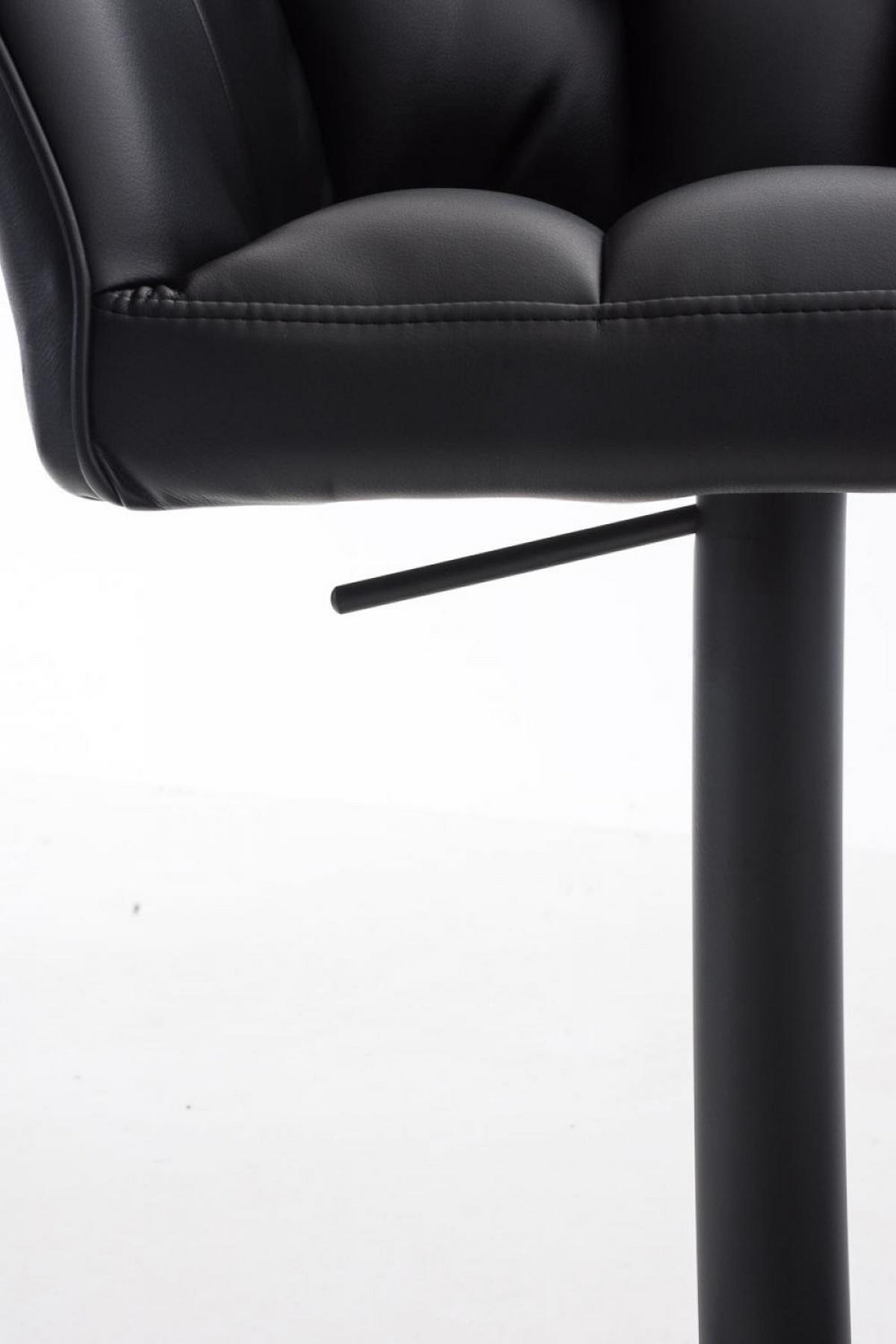 BARHOCKER Lederlook Schwarz - Schwarz, Textil/Metall (64/88/45cm) - CLP
