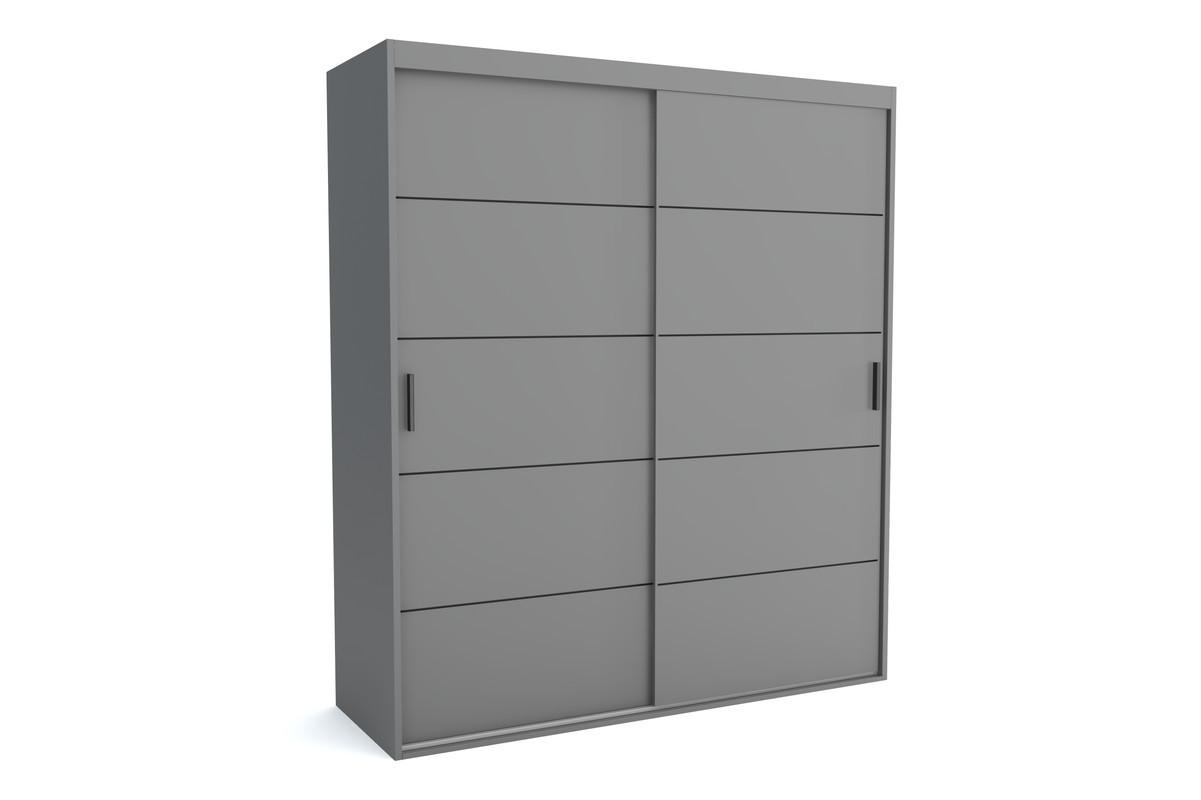 KLEIDERSCHRANK MAT A Grau 200x60x205 cm - Grau, Holzwerkstoff (200/205/60cm) - FURNLUX