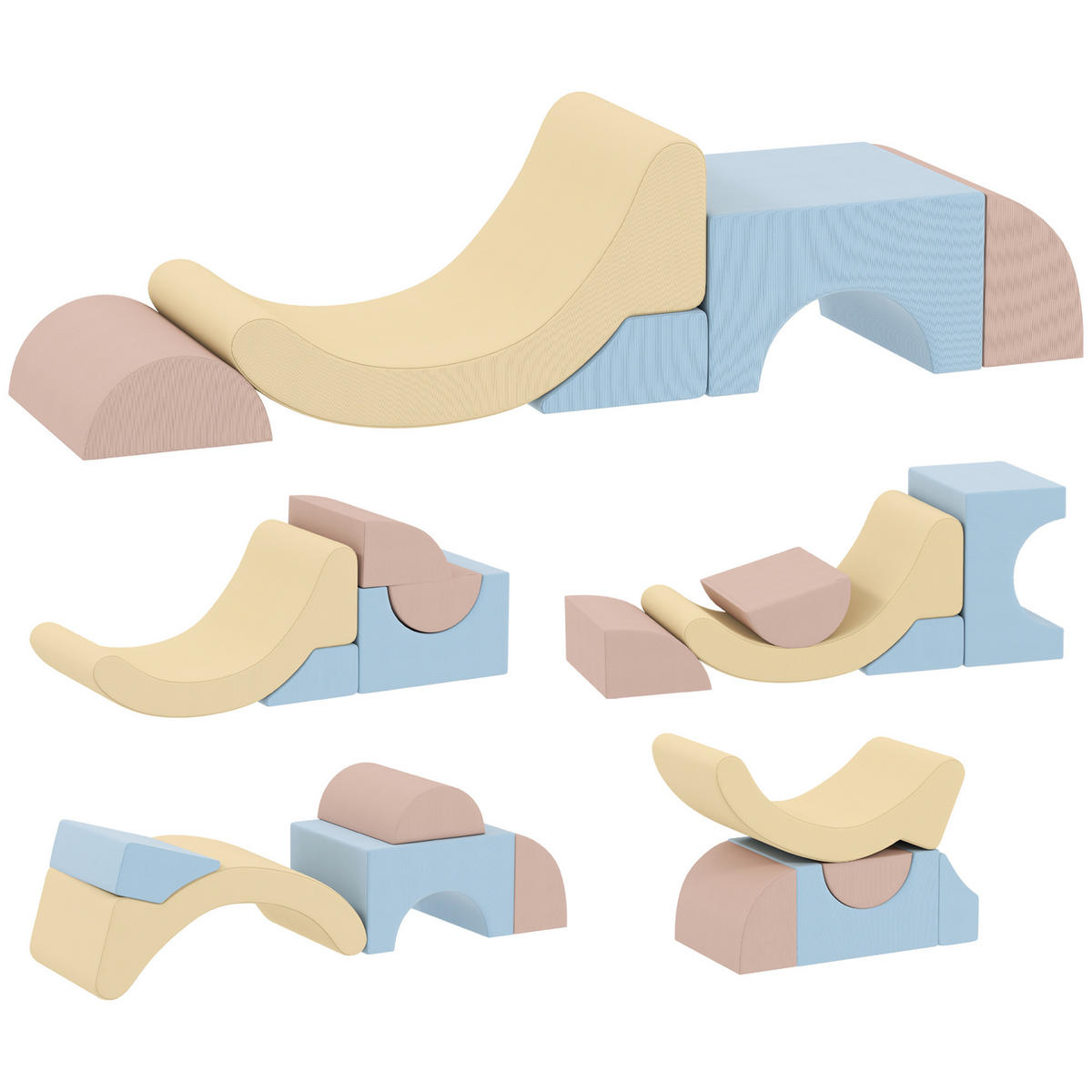 SCHAUMSTOFF-BAUSTEINE 5 Softbausteine Klettern Riesenbausteine Mehrfarbig - Multicolor, Textil (48/85cm) - AIYAPLAY