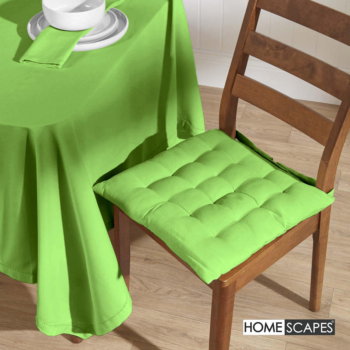 TISCHDECKE limette rund 178 cm, 100% Baumwolle - Limette, Textil (178/178cm) - Homescapes