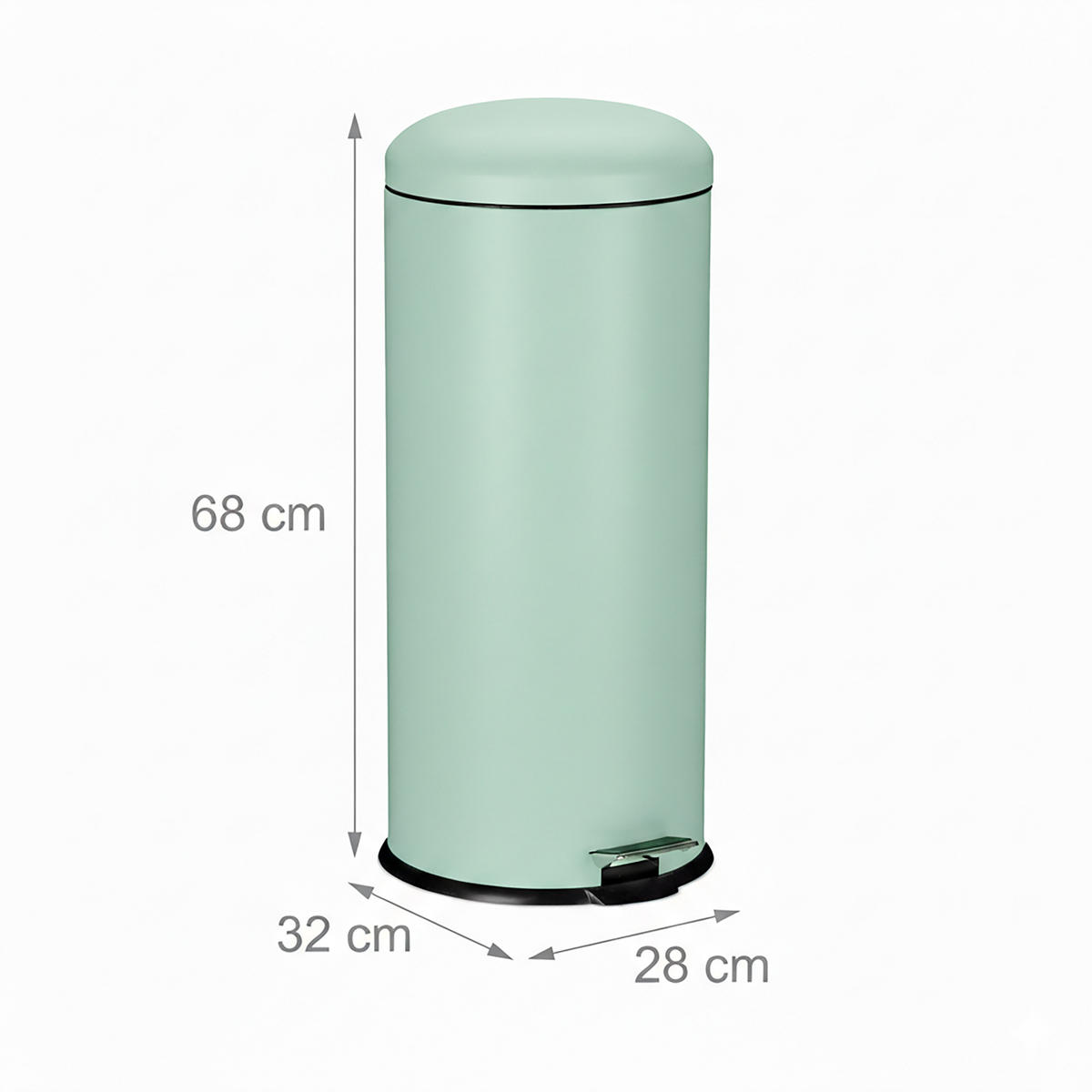 KOŠ na odpad - tyrkysová, kov/plast (33/68/29cm) - Relaxdays
