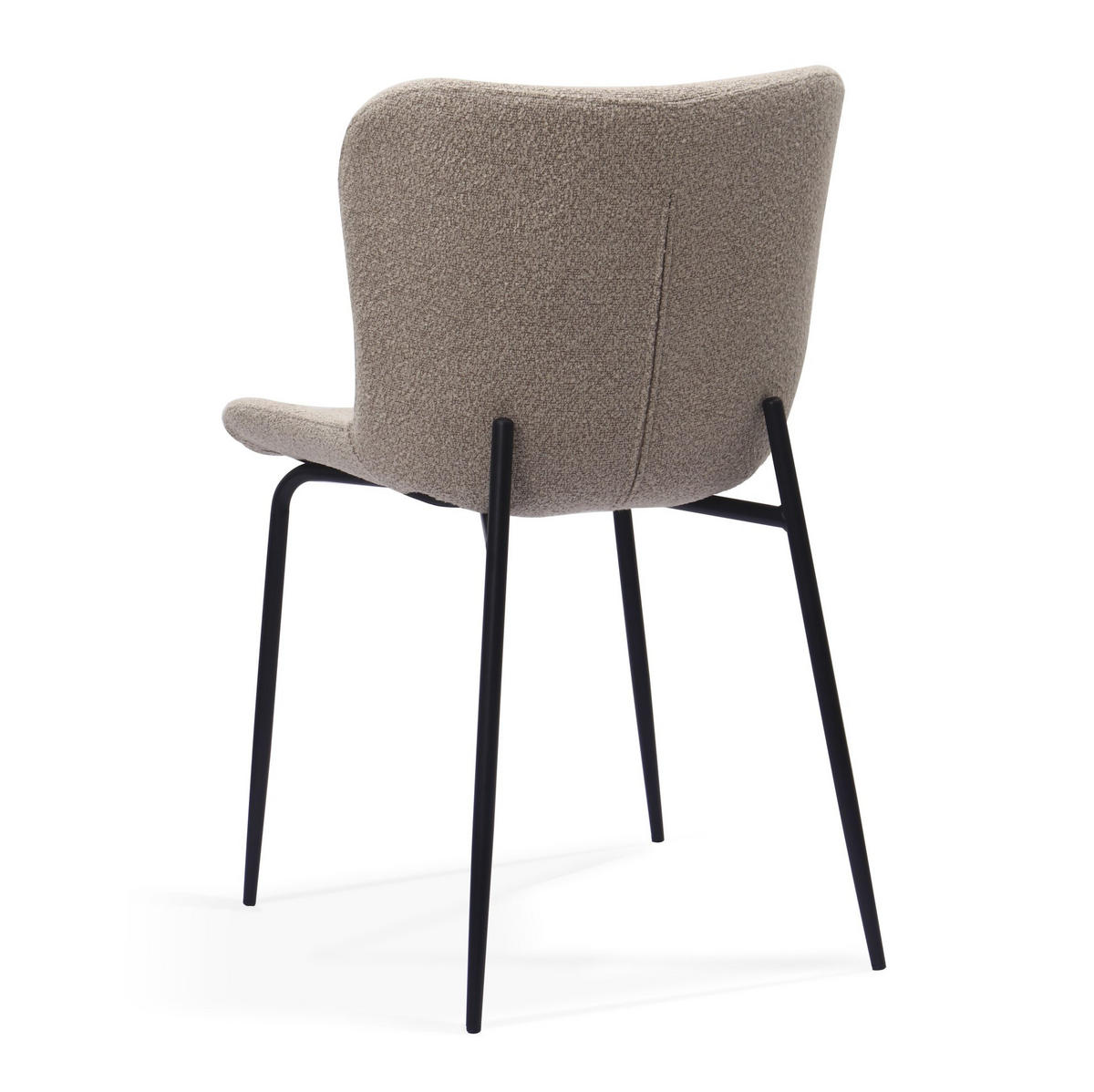 STUHL mit hoher Rundlehne Stoff Metall Khaki 2er-Set - Braun, Metall (48/80/55cm) - Meubliv
