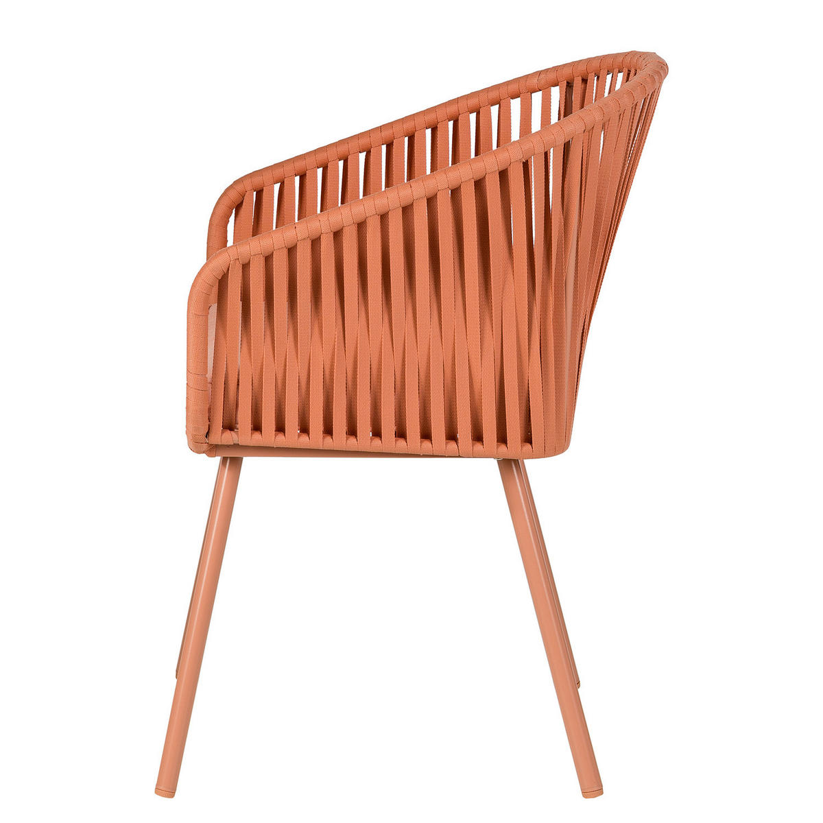 GARTENSTUHL - Stahl / Polyester - 2er-Set - Rosa, Textil/Metall (56/79/62cm) - home24