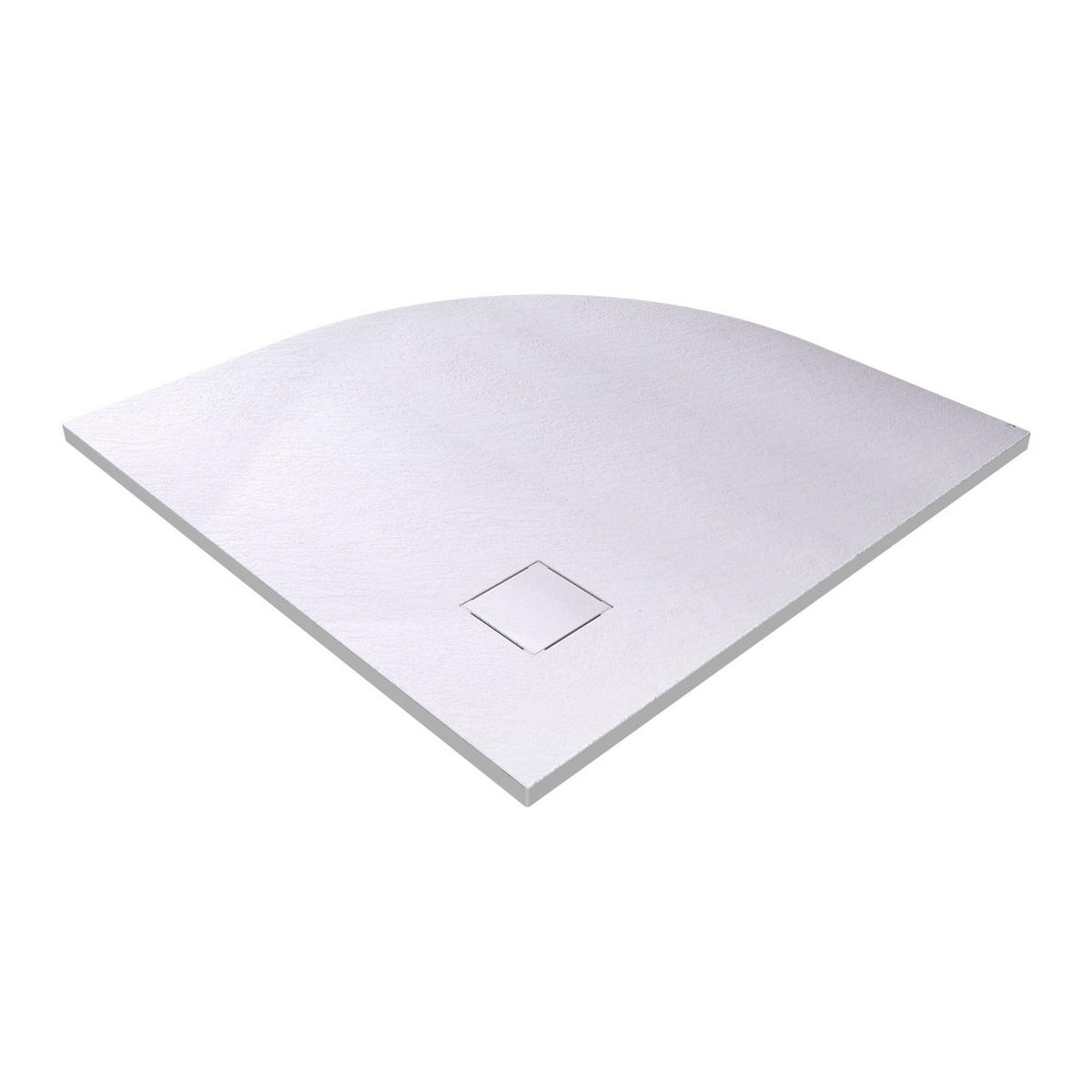 DUSCHWANNE Viertelkreis mit rutschhemmender Oberfläche 90/90 cm, Weiß - Weiß, Naturmaterialien (90/2.6/90cm) - EMKE