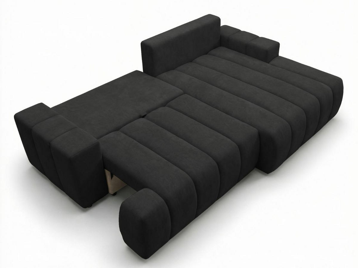 ECKSOFA Caleo Schwarz Rechts - Schwarz, Holz/Textil (270/170cm) - Graingold
