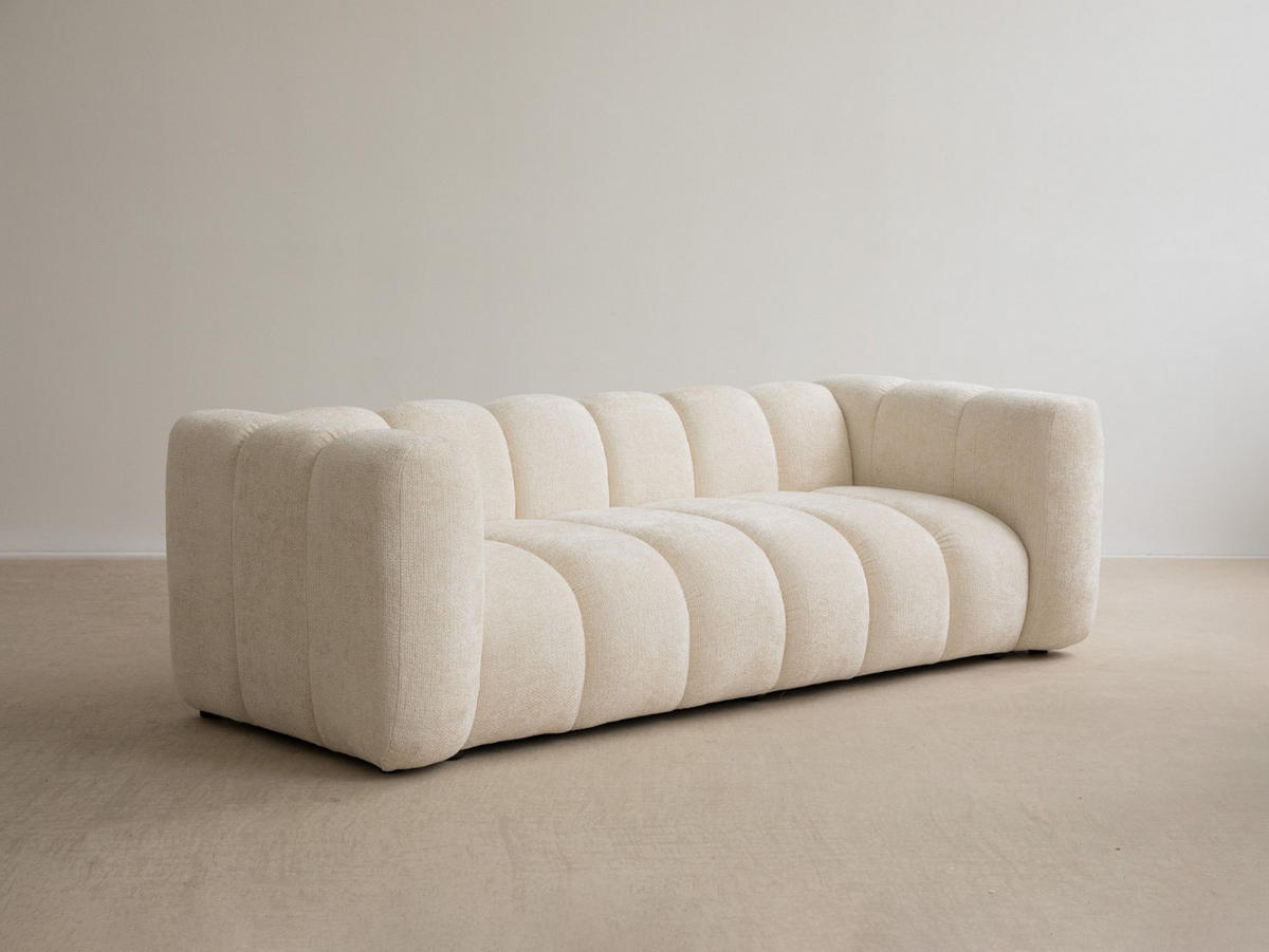 SOFA modular Lupine aus Chenille-Stoff königsblau 4 Sitzplätze - Dunkelblau, Textil (95/70/290cm) - Micadoni
