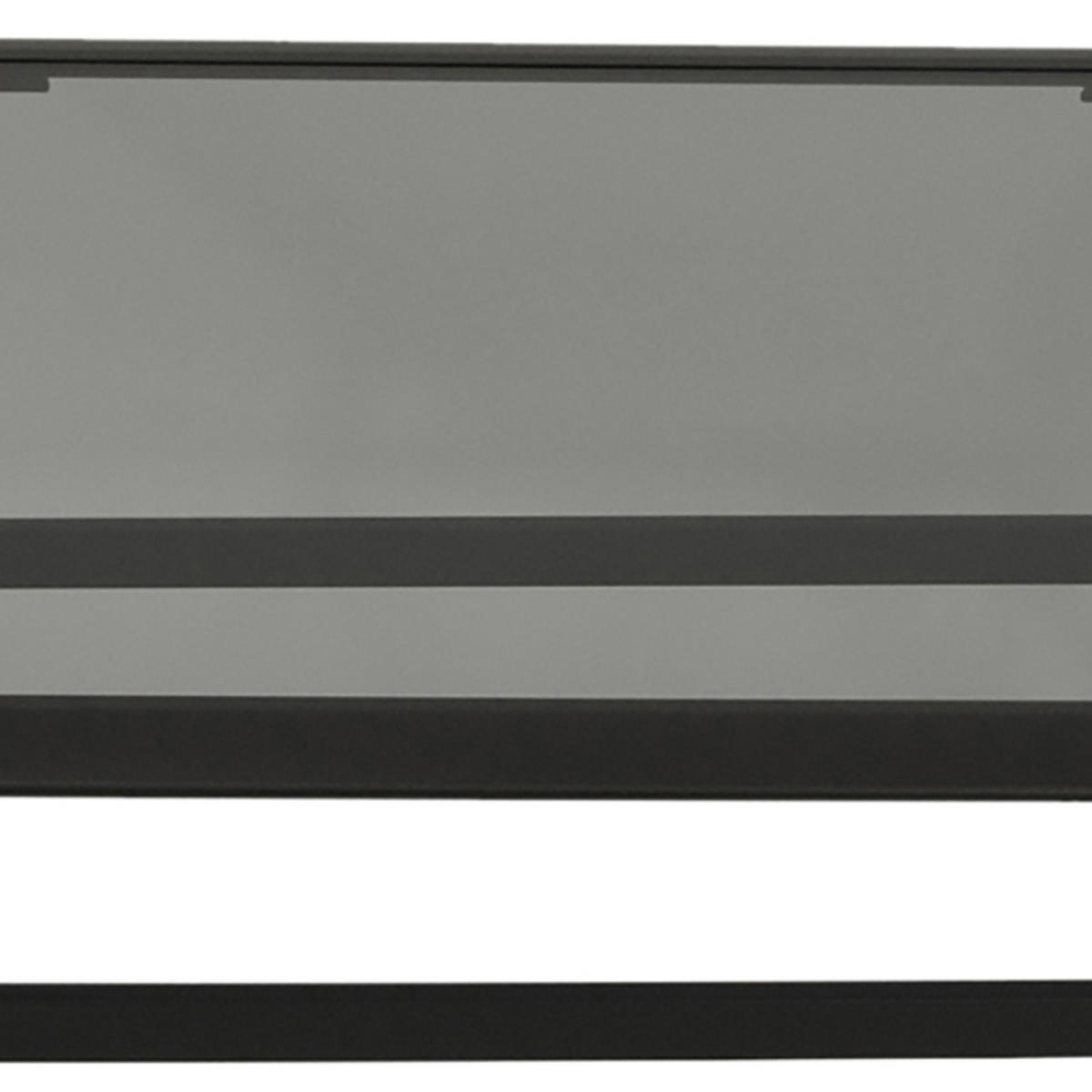 BEISTELLTISCH Ashford - Gestell aus Alu und Stahl, schwarz, Tischplatte Glas grau 61x102x48 cm - Schwarz, Metall (102/61/48cm) - TPFGarden