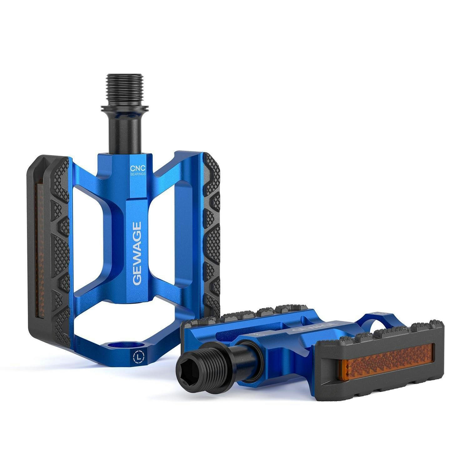 FAHRRADPEDALE Aluminium Blau mit Reflektor - Blau, Metall (7.5/1.5/11cm)