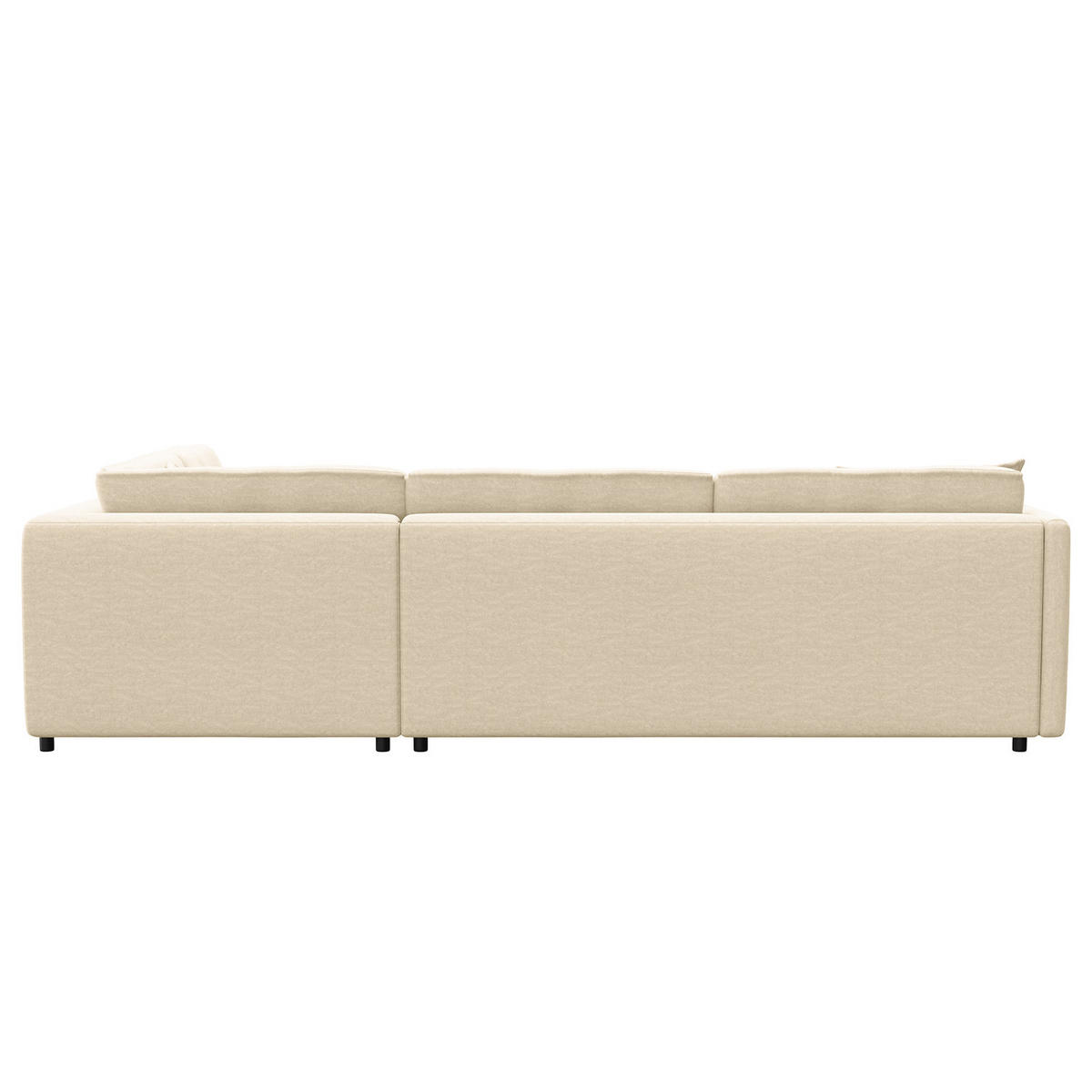 ECKSOFA mit Ottomane - Schwarz/Weiß, Kunststoff/Textil (328/272cm) - home24