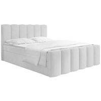 BOXBETT Serenity mit Bettkasten, Samt Hellgrau 140x200 cm – inkl. H4 Taschenfederkern Matratze & Foam Topper - Hellgrau/Schwarz, Holz/Holzwerkstoff (140/200cm) - WFL GROUP