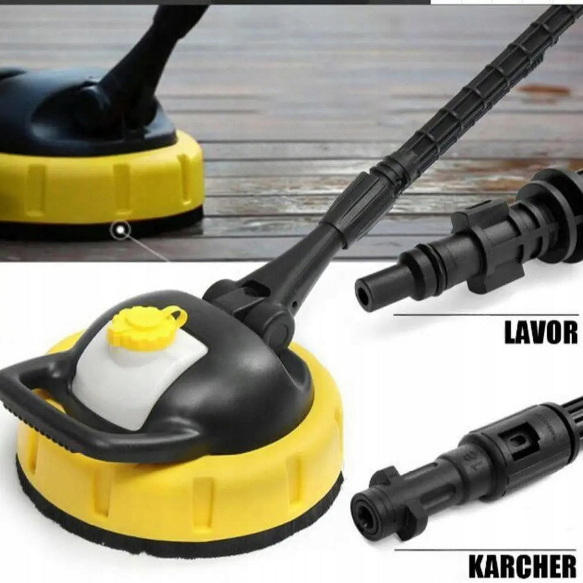 REINIGUNGSBÜRSTE Turbo 28 cm, Scheibenbürste, Reinigungsmitteltank, Teleskopgriff, max. 140 bar, 60 °C, Adapter - Multicolor, Kunststoff/Metall (25/26/50cm)