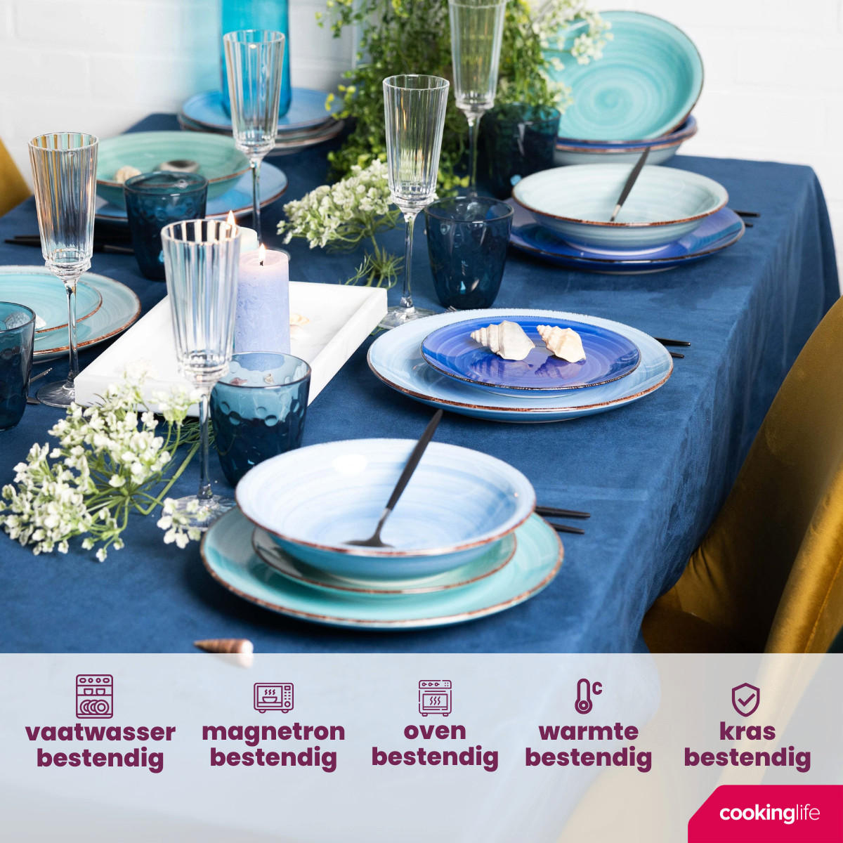 EIERBECHER Delice Blue - 6 Stück - Blau, Keramik (2/7/1cm) - Cookinglife