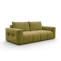 SOFA VERONA 3-Sitzer, Khaki - Schwarz/Grün, Holz/Textil (224/83/110cm) - Courtois Laville