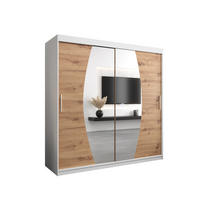 SCHWEBETÜRENSCHRANK 200/200/62 2-türig - Silberfarben/Eiche Artisan, Holz/Kunststoff (200/200/62cm) - Abiks Möbel