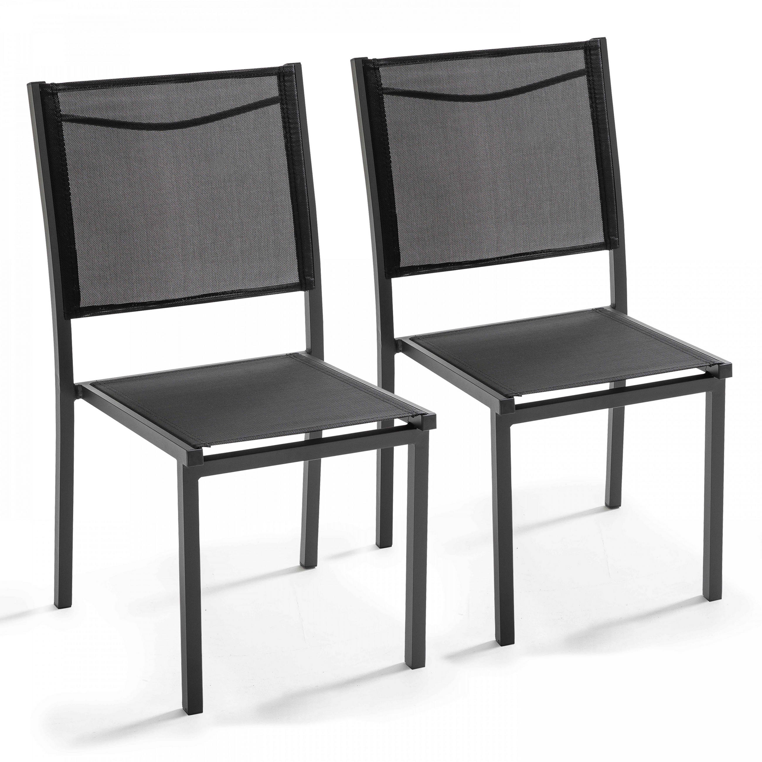 GARTENSTUHL 2-tlg., Schwarz - Schwarz, Metall (60/90/48cm) - Oviala