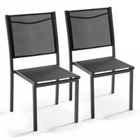 GARTENSTUHL 2-tlg., Schwarz - Schwarz, Metall (60/90/48cm) - Oviala