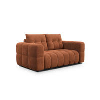 SOFA CLOUDI 2-Sitzer, rostrot - Schwarz/Orange, Holz/Textil (181/89/104cm) - Courtois Laville