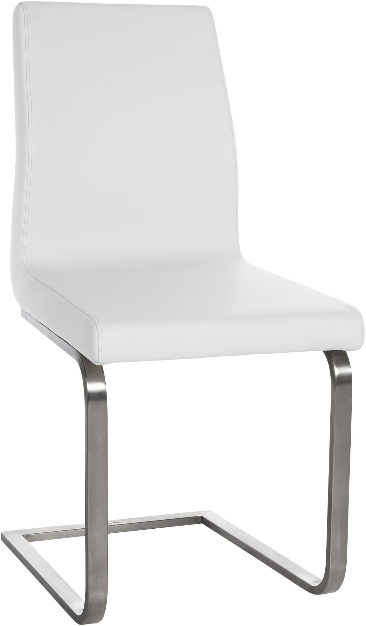 SCHWINGSTUHL Lederlook Weiß - Edelstahlfarben/Weiß, Textil/Metall (40/90/50cm) - CLP