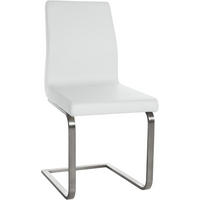 SCHWINGSTUHL Lederlook Weiß - Edelstahlfarben/Weiß, Textil/Metall (40/90/50cm) - CLP