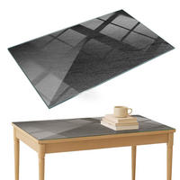 TISCHPLATTE 120x80 cm Natürliche Steinstruktur - Schwarz, Glas (0.4/120/80cm) - TULUP