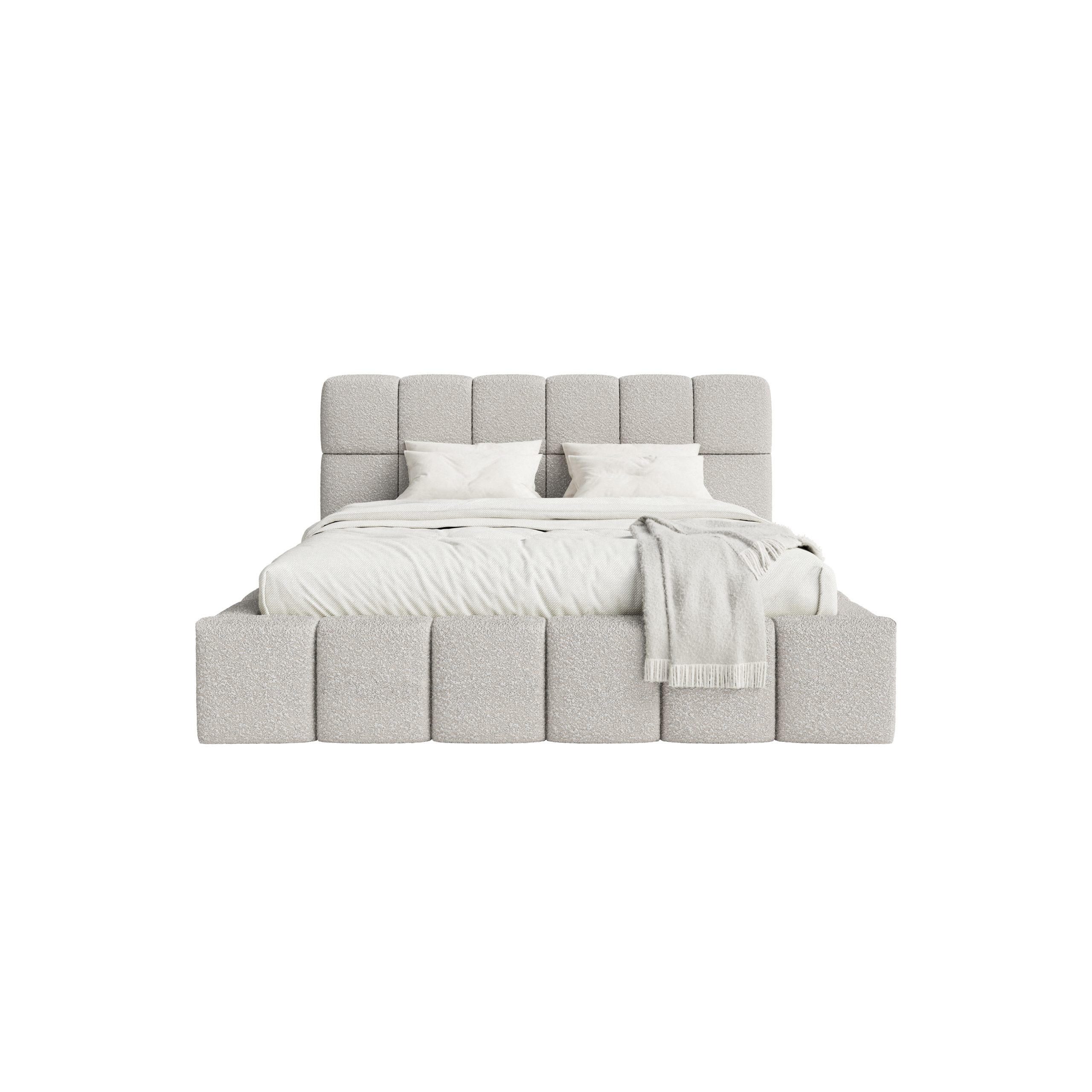 POLSTERBETT Lund 140x200 cm, Grau - Grau, Textil (140/200cm) - Fedve