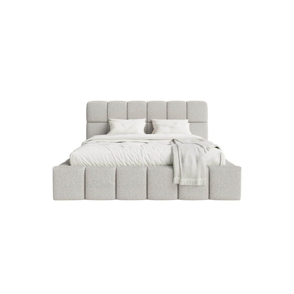 POLSTERBETT Lund 140x200 cm, Grau - Grau, Textil (140/200cm) - Fedve