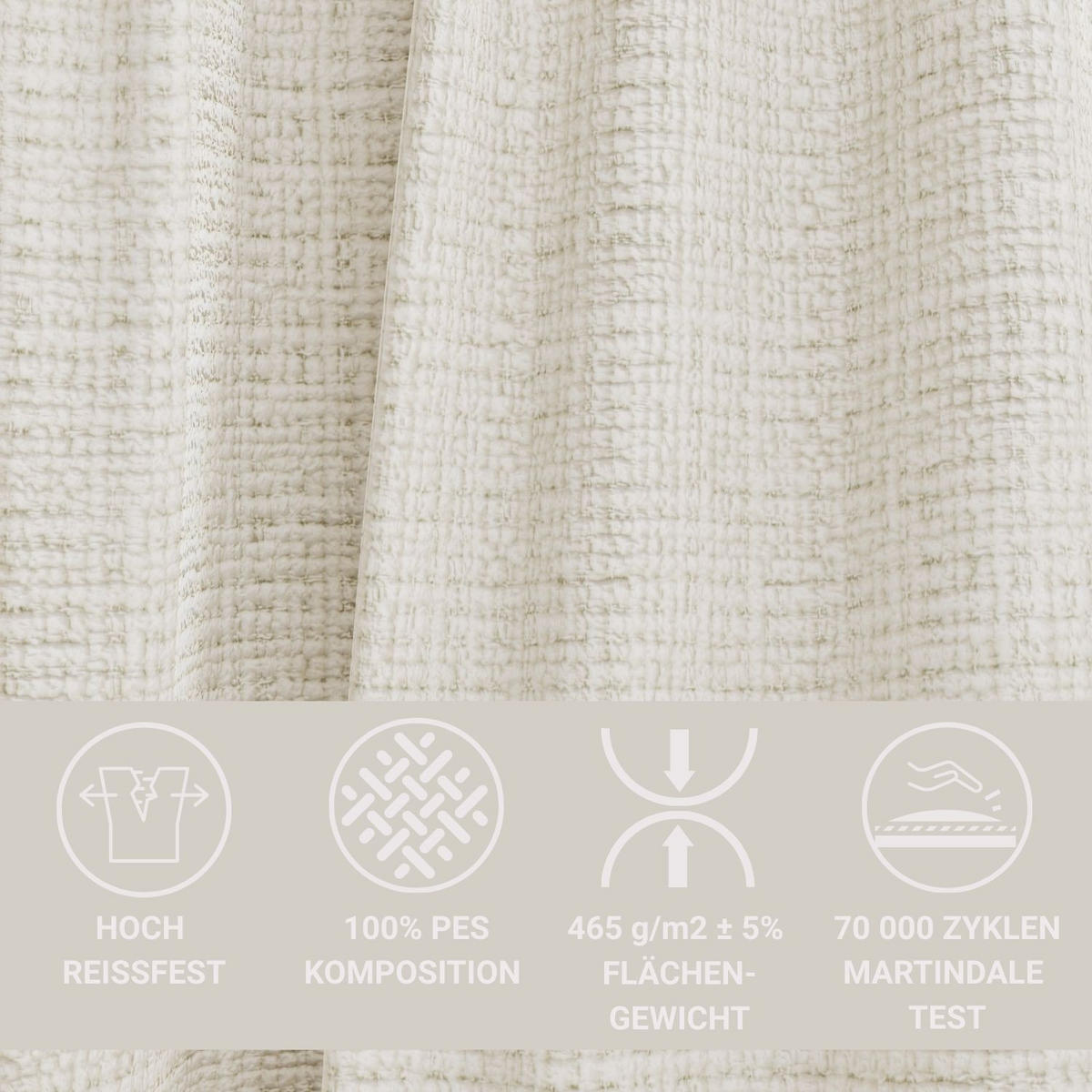WOHNLANDSCHAFT Deseo Ecru-Beige Chenille-Stoff - Ecru/Beige, Holz/Holzwerkstoff (398/70/148cm) - Maison de Reve